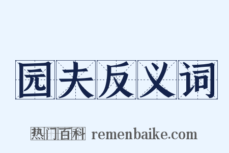 园夫反义词是什么意思的图片
